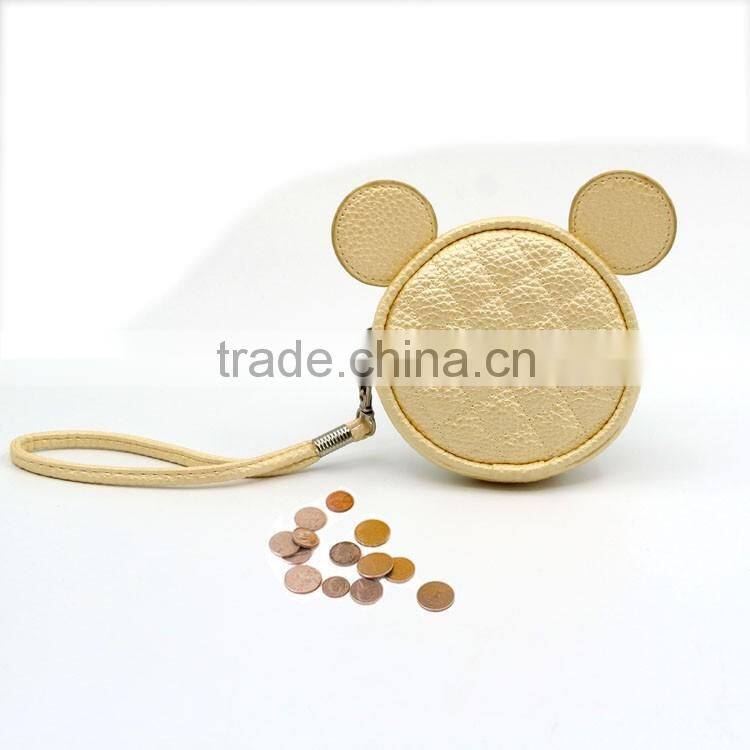 Fancy coin purse with handle PU fancy change wallet