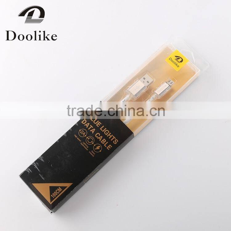 Hot selling high quality USB light Cable For Samsung Mrice USB data Cable 1m Wholesale For Iphone data Cable