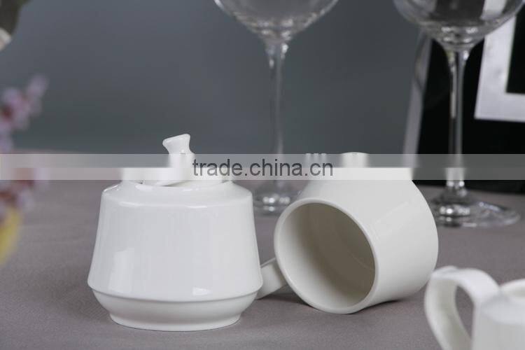 durable white ceramic sugar pot for kitchen