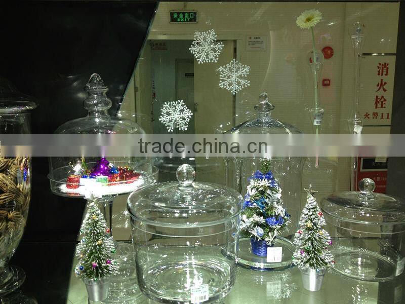 Clear Glass Bell Jars with Wooden Base Glass Dome