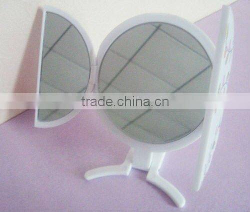 Cute foldable plastic cosmetic hand mirror
