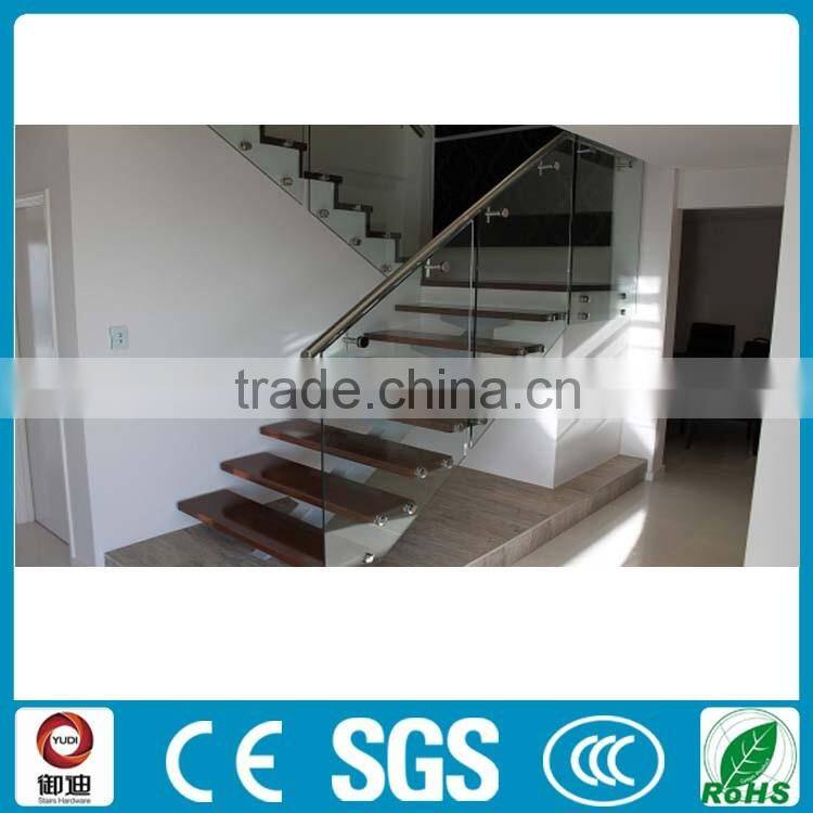 Decorative indoor staircase tempered glass railing designs supplier