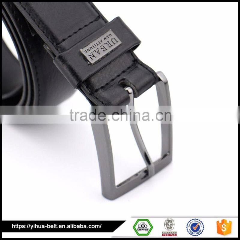 wholesale fashion custom black smooth mens belt