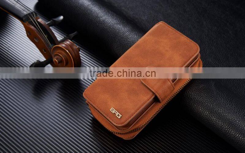 China Manufacturer Wholesale Woven Pattern Pouch Detachable Multifunction Wallet Leather Case for Iphone
