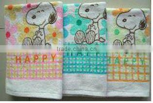 100% cotton velour flower printing face towel