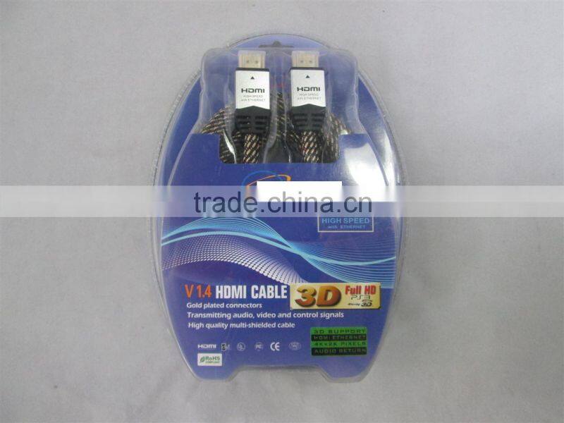 V 1,4 NI plated connectors high quality multi-shielded HDMI CABLE