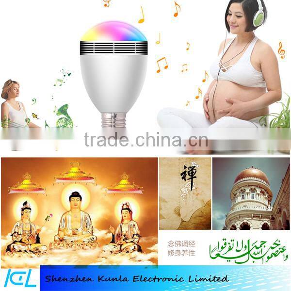 LED speaker bulb /Bluetooth Portable Led Light with LED White E27 Mobilephone App Control For Iphone Samsung
