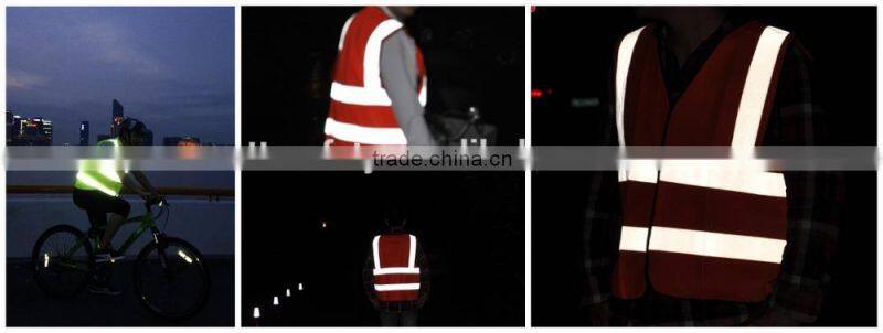 EN471 adult security protection Orange Yellow Reflective Strips Safety Warning Vest Jacket Clothing