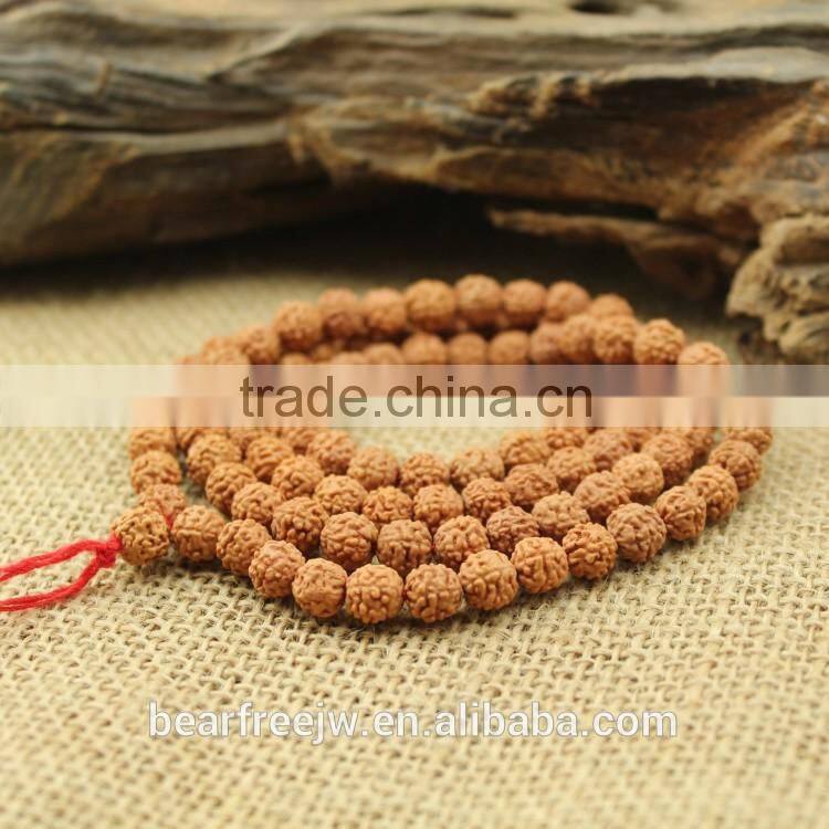 Natural Rudraksha Seeds Buddhist prayer Loose Beads 108 Strand for Jewelry Making DIY