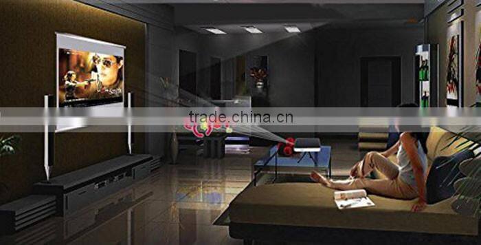 Leadzm Low Cost Android 4.4 AirPlay Outdoor Laser Projector Portable LED Mini Projector Black