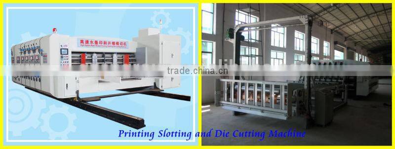 High speed fully automatic cardboard box folder gluer with automatic strapping machine