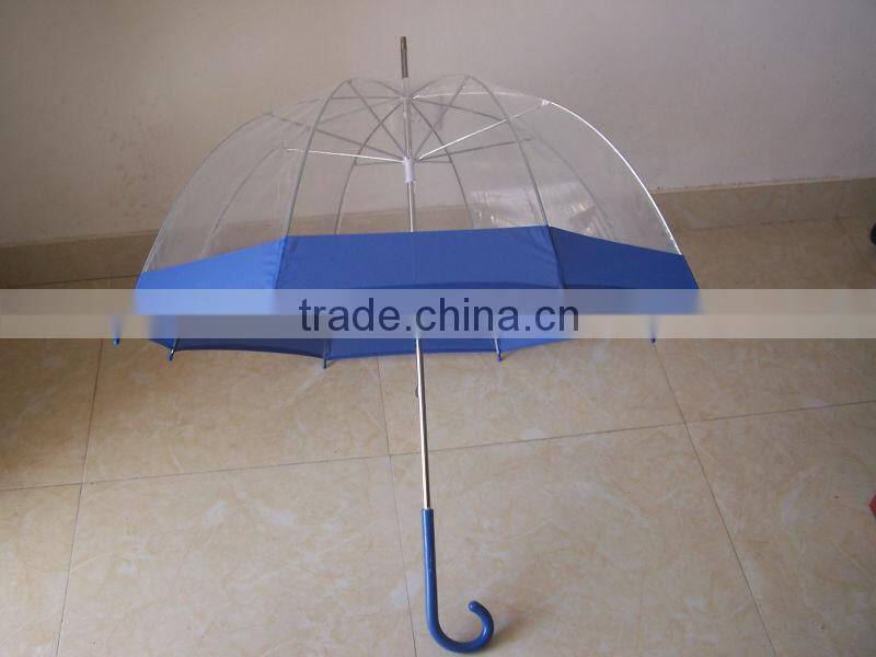 23inches*8ribs j handle blue slim trim custom bubble plastic umbrella