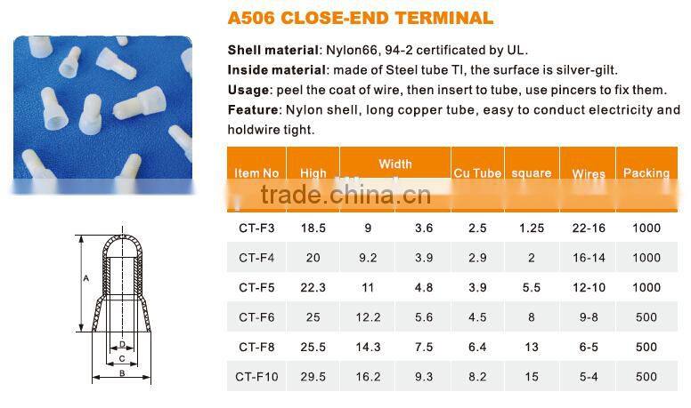 Cable accessory Wire End Cap/ White cable end cap