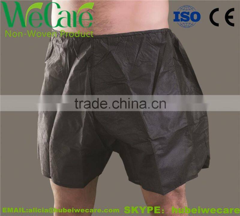 Disposable Non woven man black boxer shorts