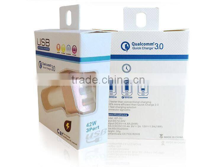 Quick chage 3.0 usb multi charger car charger usb 42W fast charging speed