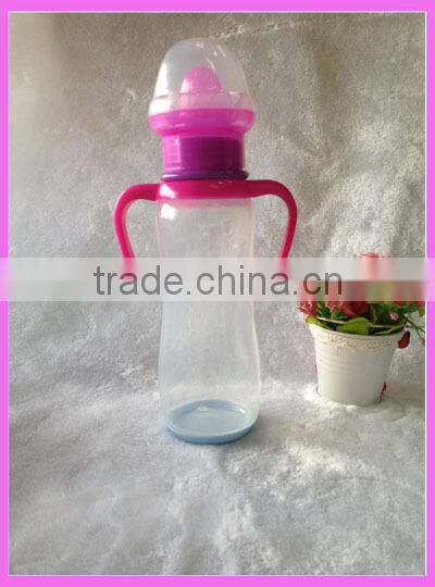 baby products BPA FREE pp/glass/silicone nursing bottle with double colors handle