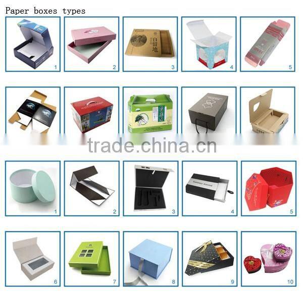 Folding coated paper gift box with handle for packing Christmas gift