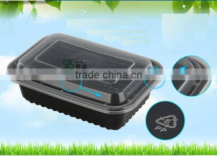 700ml black plastic food container/take out lunch container/takeaway bento box /storage container/ disposable lunch box