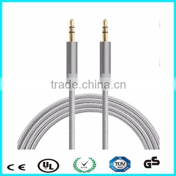 Wholesale 3 pole gold plated 3.5mm aux cable for phone