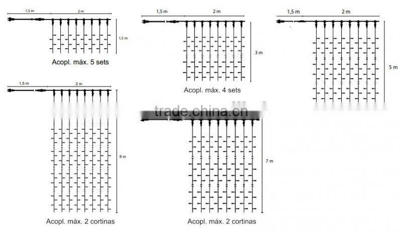 flexible outdoor underwater fiber optic curtain light