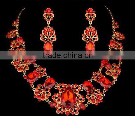Fashion High Quality Luxury Bridal Necklace Earrings Tiara Wedding Jewelry Set