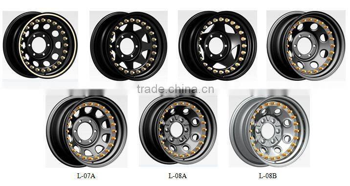 4x4 3 pieces steel beadlock wheels for jeep