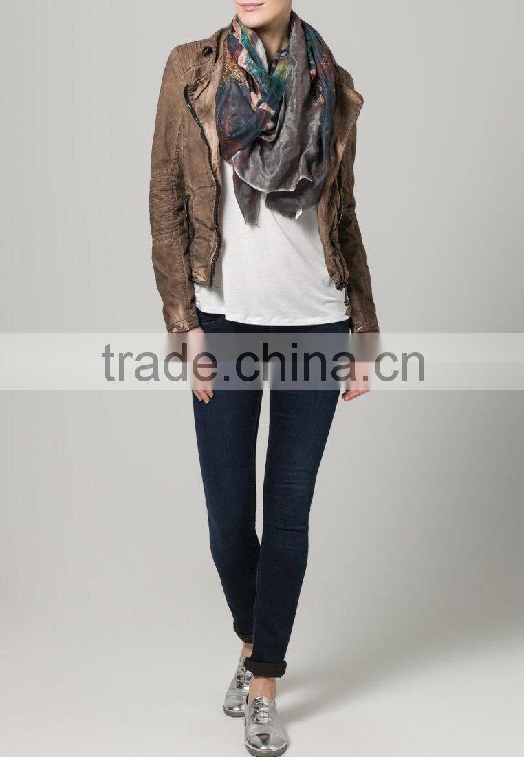 2014 new style! Washed andwater dyed cotton jacket for women