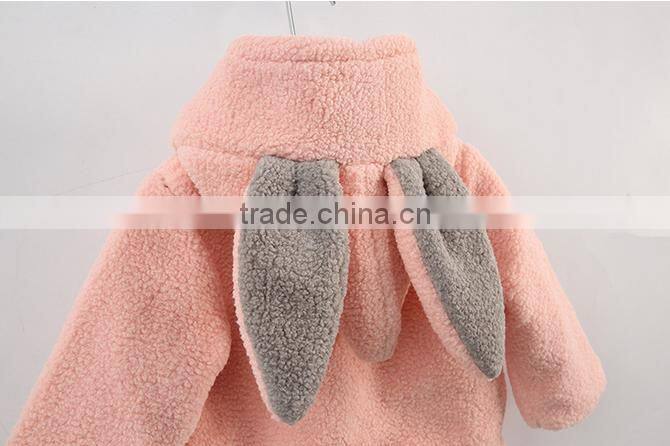 Lamb fleece hooded long sleeve padding jacket for kids