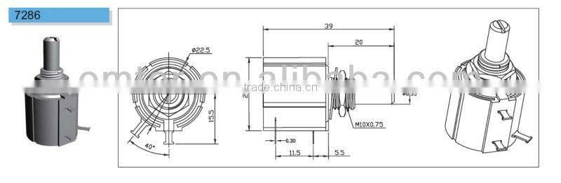 10w wire wound potentiometer 7286