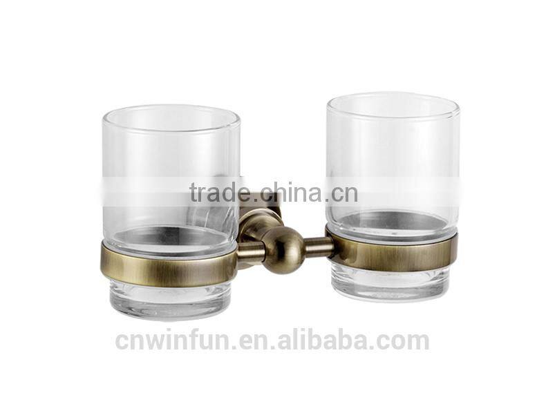 Double Solid Brass Antique bronze tumbler holder,Bathroom Hardware Product,Bathroom Accessories