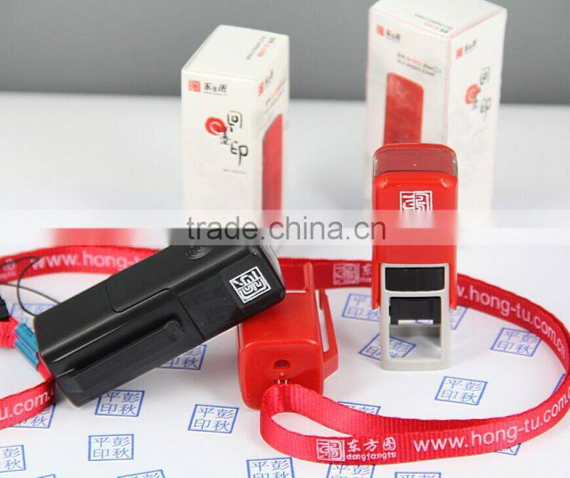 Offer Pomotional Items for Office Mini Plastic Stamper Self-inking Stamps With lanyards