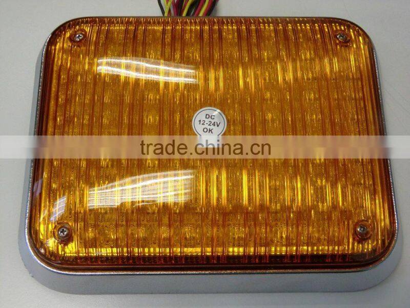 LED Ambulance Emergency Strobe Light/LED Security Emergency Flash Strobe light(SR-AE-065H-LED-Amber)W Chrome Frame & Rubber Base