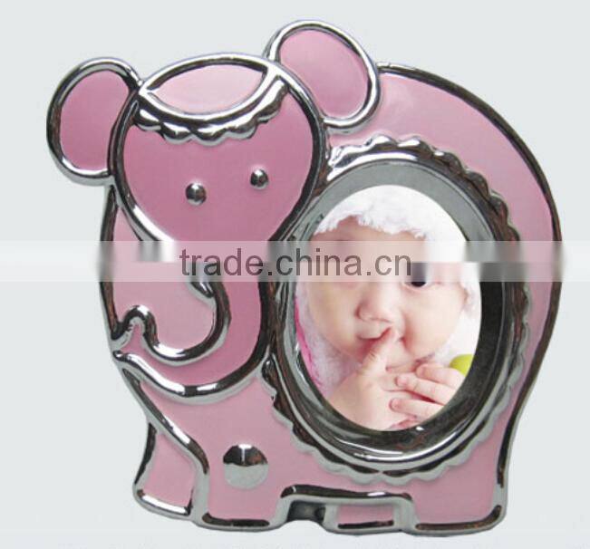 Wholesale cute angela baby birthday picture frames pink color and sliver plating