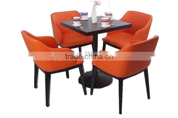 TDSM-43-2 QVB HANGZHOU JIANDE TONGDA BIRCH WOOD LEG PU LEAHTER SEATING AND BACK SIDE DINING CHAIR