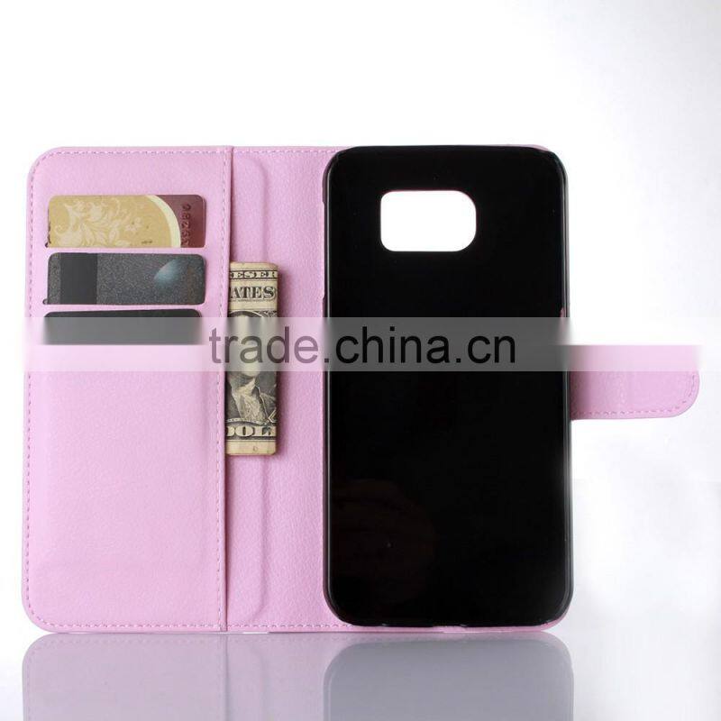 Wholesale Folio Stand Case for Samsung GALAXY S7 edge PU Leather Flip Cover with Wallet