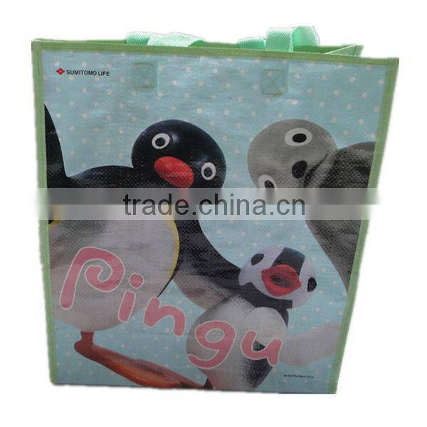 "penuins" Ping Gu lovery reusable pp woven shopping bags/For shopping