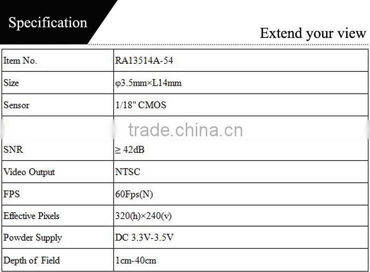 smallest medical endoscope camera module with led light source