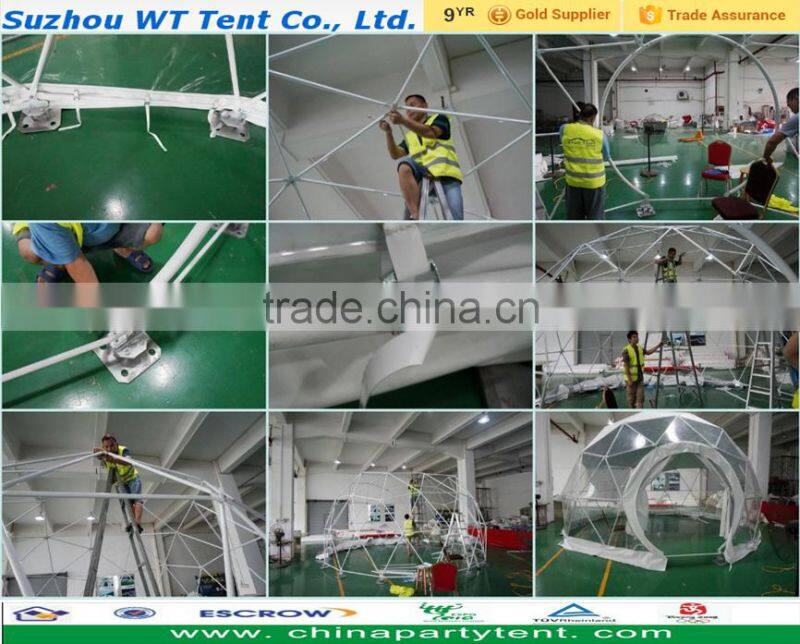 2016 Steel frame geodesic dome tent for party wedding