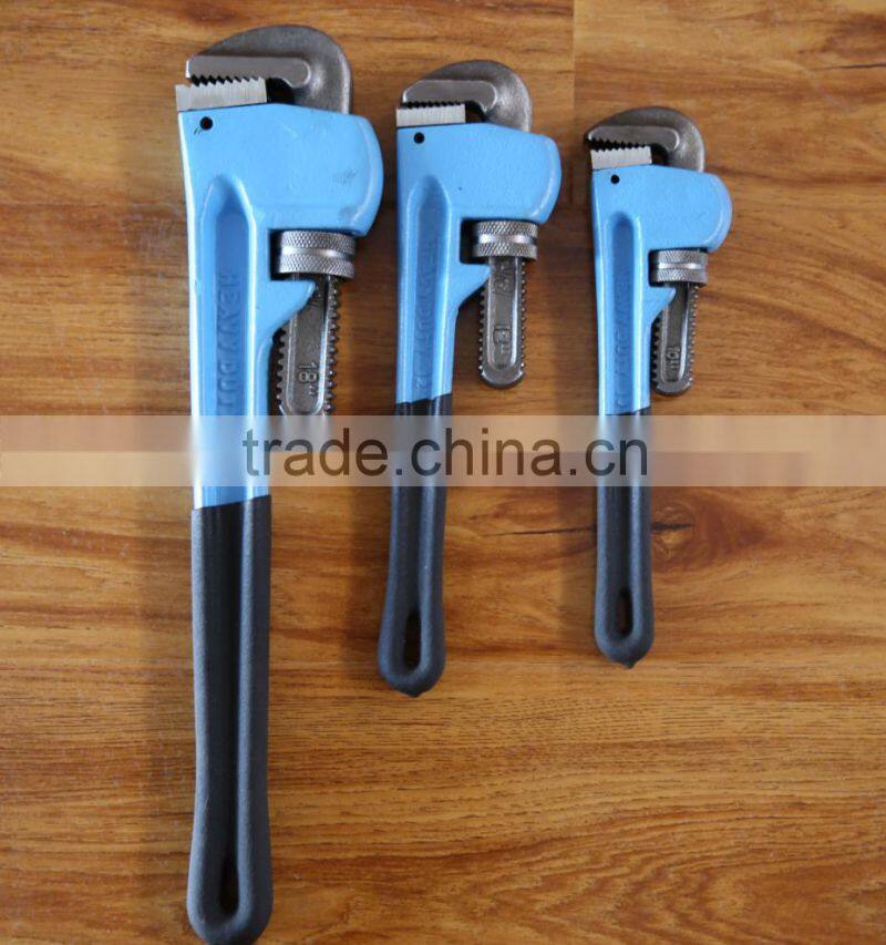 Free sanple Stilson Type Heavey Duty Pipe Wrench with Dipped Handle