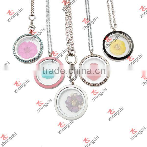 Alloy Jewelry Anniversary Occasion Floating Memory Glass Locket Gifts (MGL51023)
