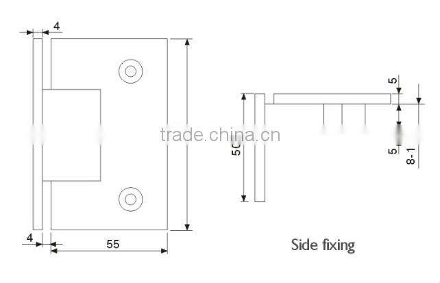 90 Degree Glass Hinge