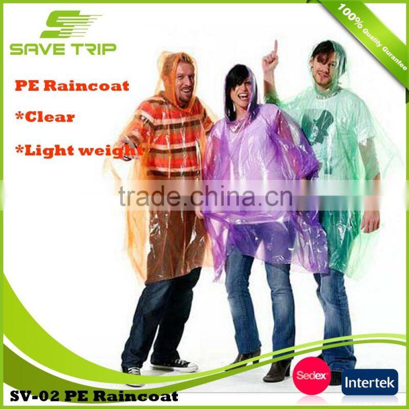 10 Years manufacturer experience factory supply waterproof disposable transparent plastic rainwear