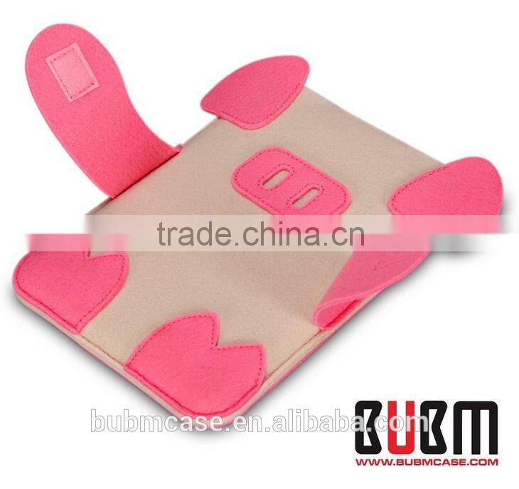 Fashion Red 9.7 inch Wool Felt Tablet Case Cartoon Pig Bag Tablet Sleeve Tablet Pouch Laptop bag