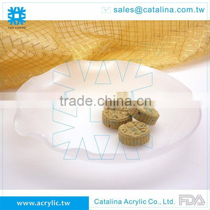 Hot sale Acrylic Waving Wedding Food Cake Fruit Serving Tray