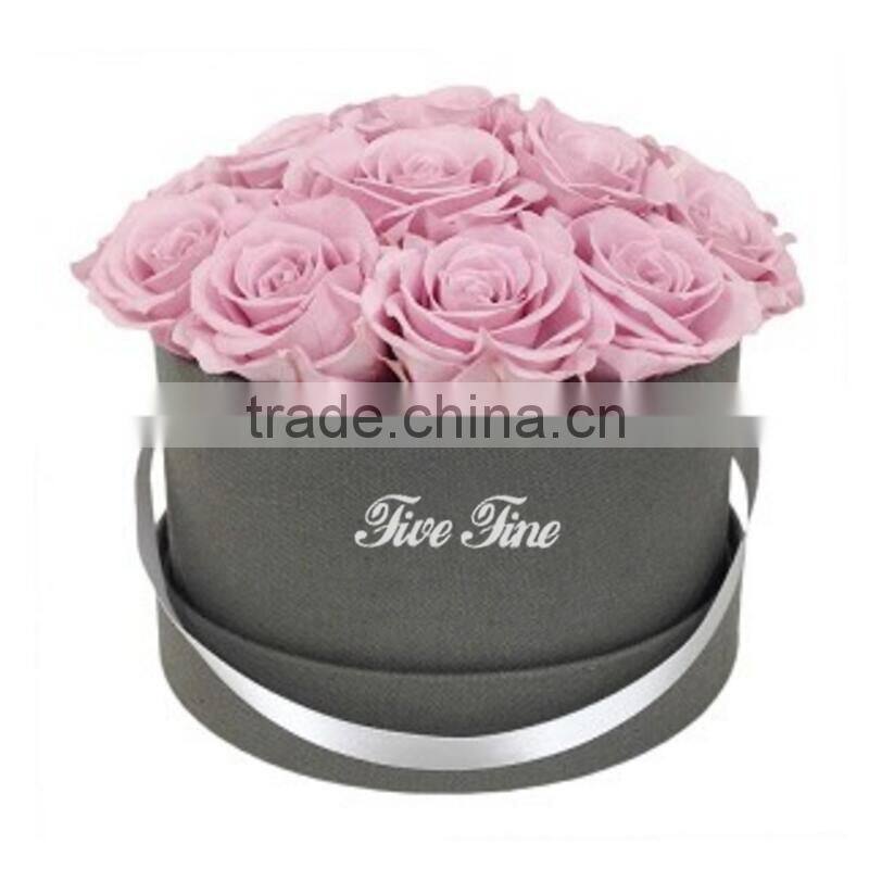Round fabric Flower boxes with ribbon bowknot