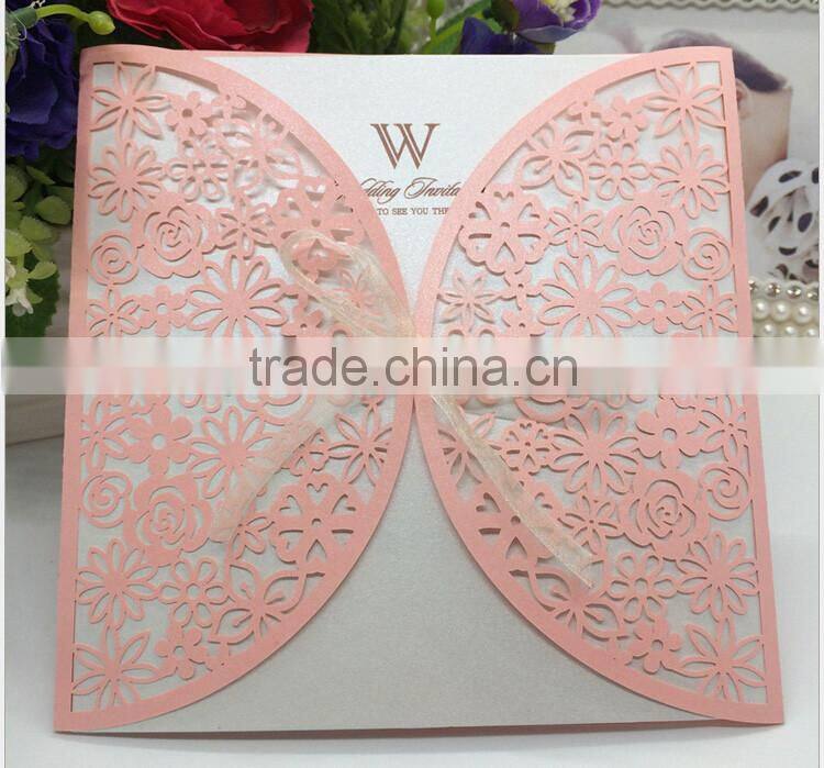 High quality decorating laser cut wedding invitations