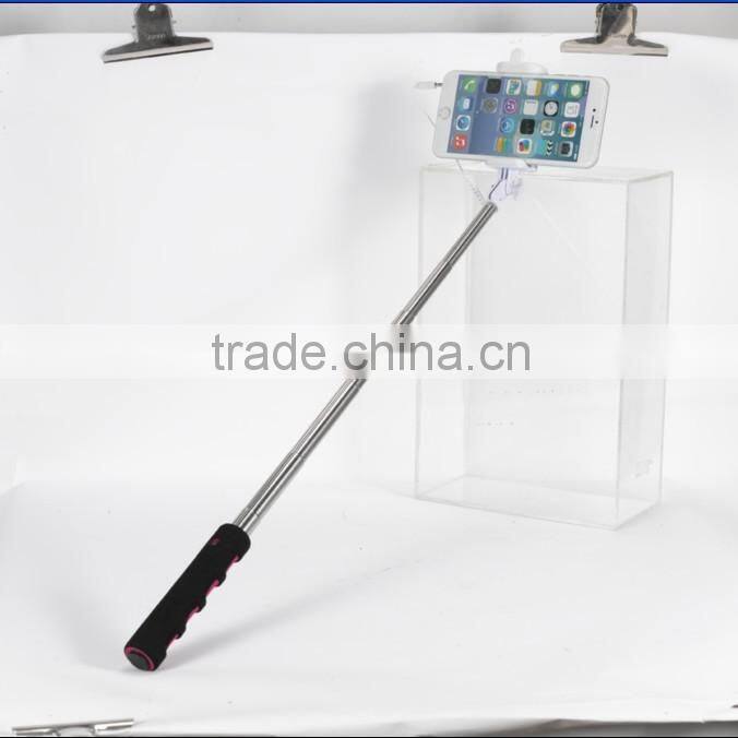 2016 Pocket size and foldable OEM mini wired cable selfie stick