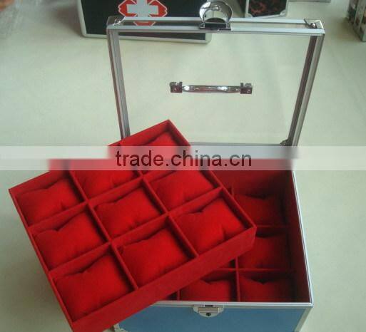 Leather watch case,wholesale watch case with fiber inner,aluminum 100 watch case