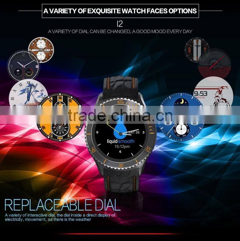 I2 3G smart watch phone MTK6580 android 5.1 OS 512MB+4G quad core heart rate monitor wake up screen