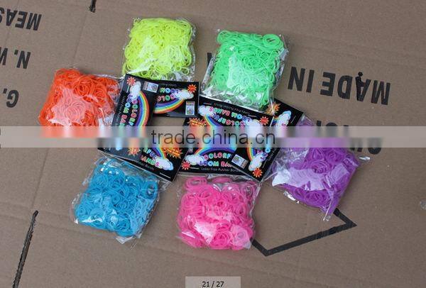 Latest 2014 Glitter Candy Color Loom Rubber Bracelet Bands Wholesale ZTSA-B202